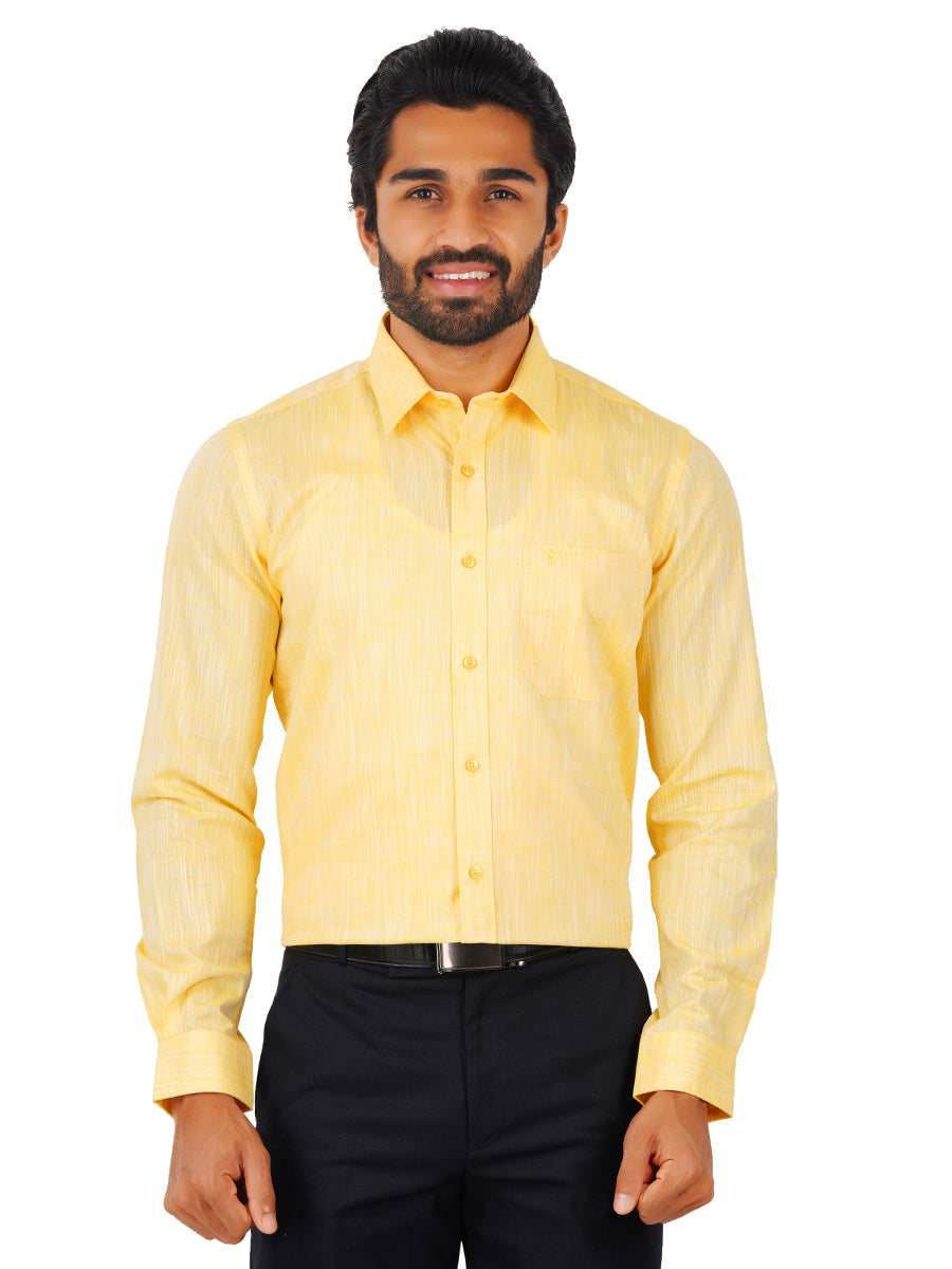 Mens Formal Shirt Yellow CL2 GT14