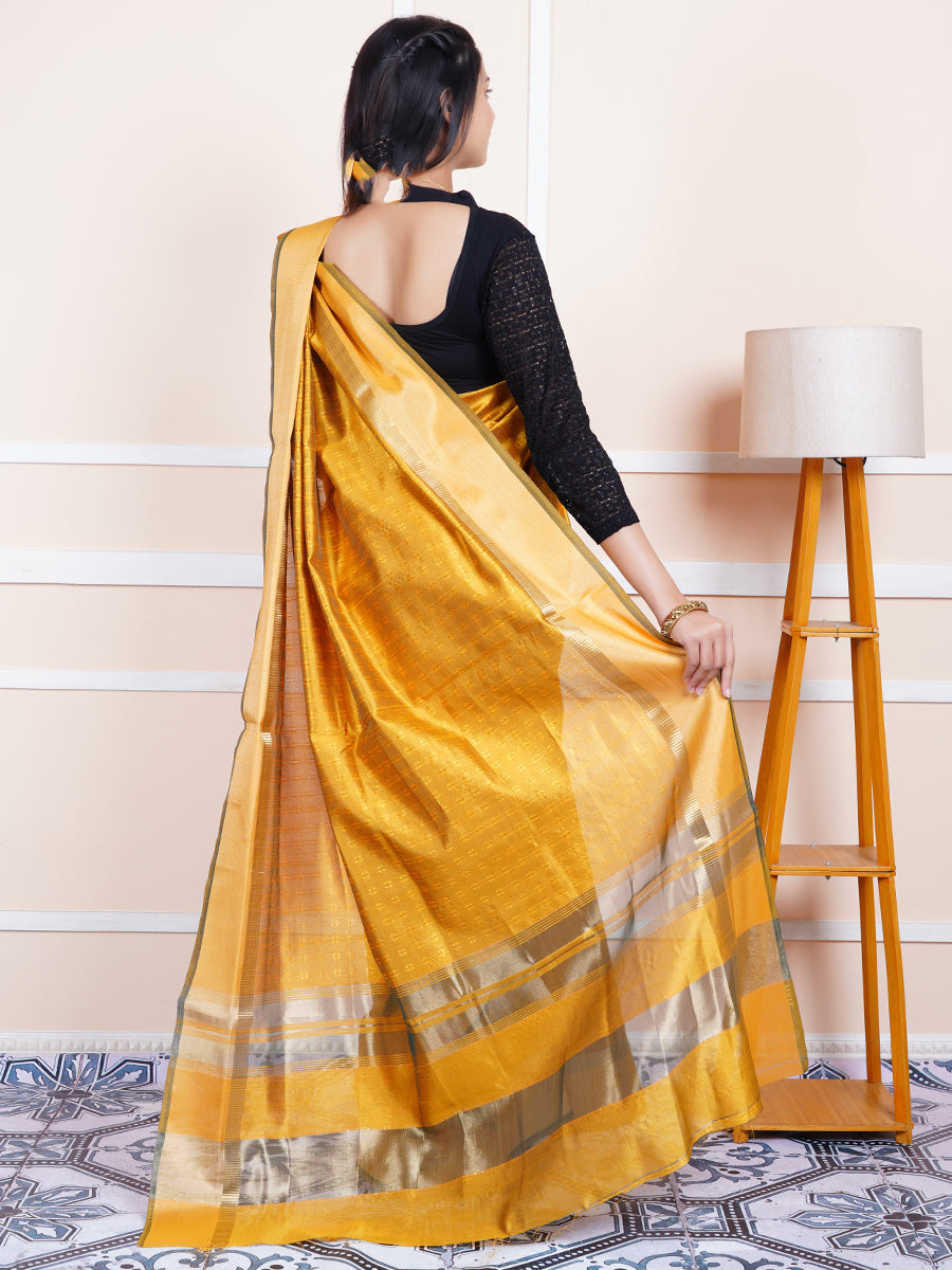 Women Semi Raw Silk Weaving Saree Mustard SRS43