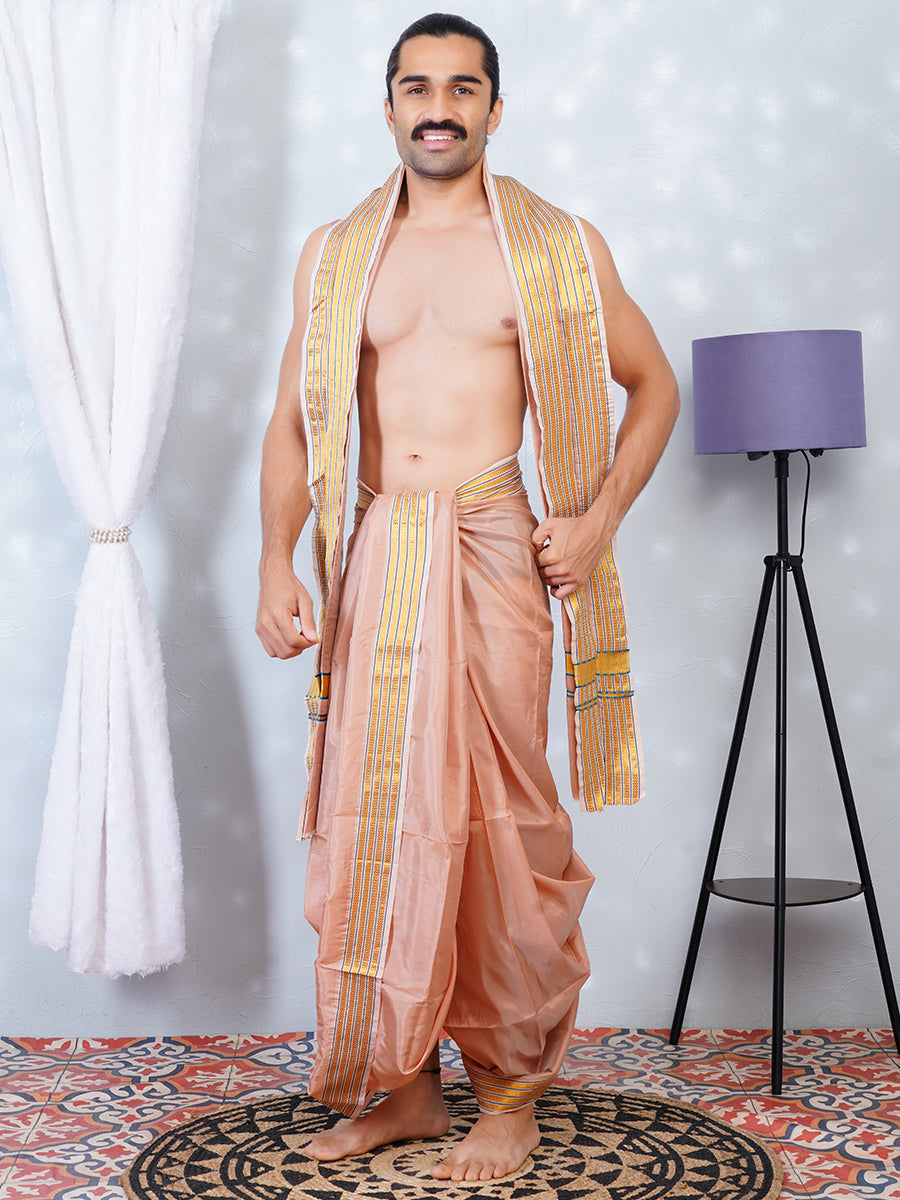 Mens Art Silk Panchakacham Copper CP