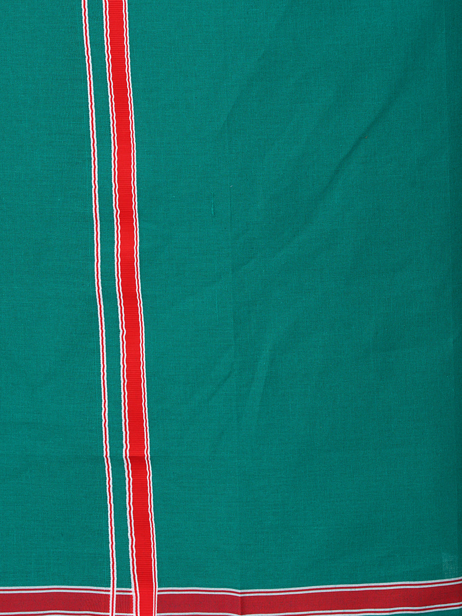 Mens Green Lungi with Fancy Border Charming Colour 2-Zoom view