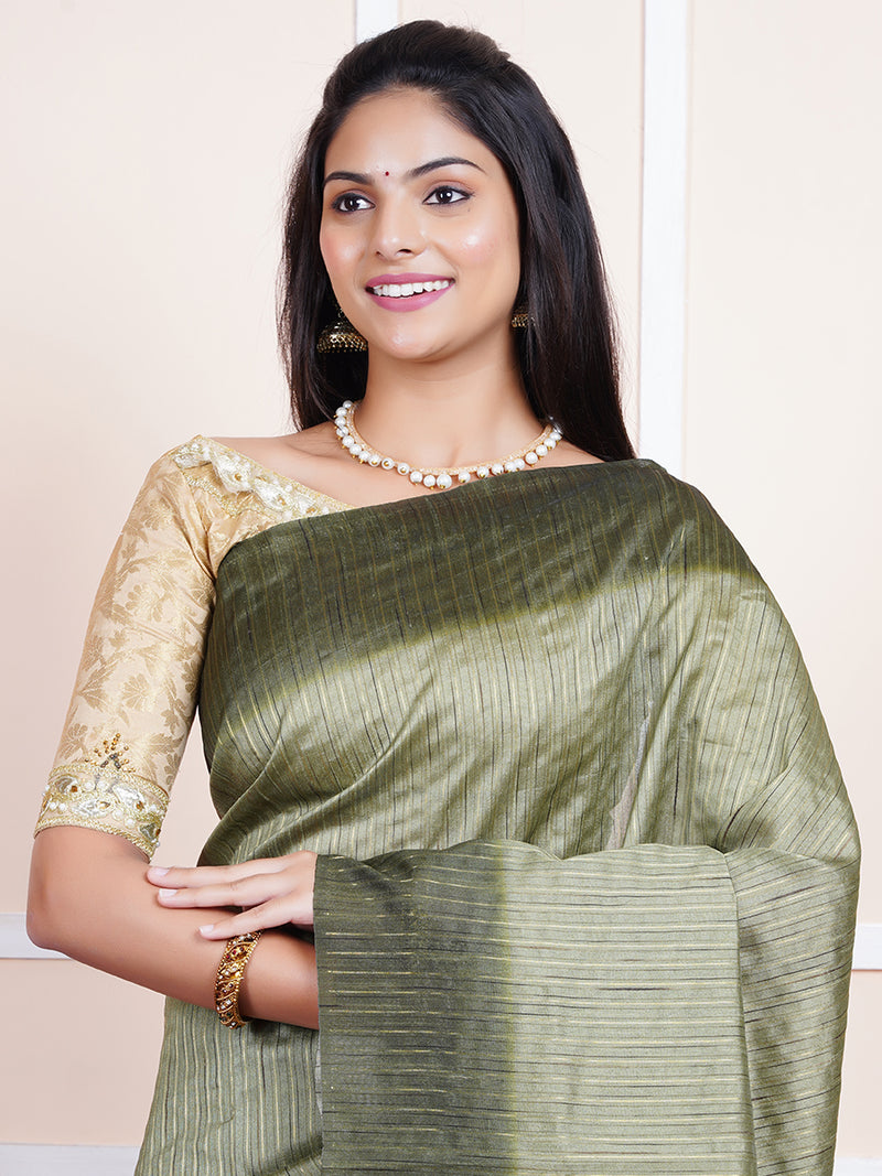 Dravya Grey Soft Semi Silk Saree