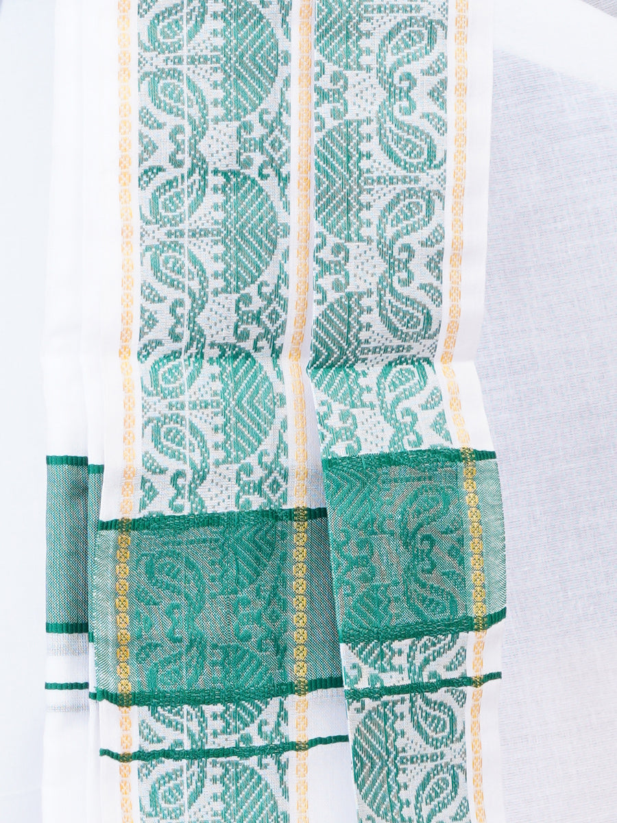 Mens Fancy Green Border Panchakacham With Angavasthram Srirasthu(9+5) SR36