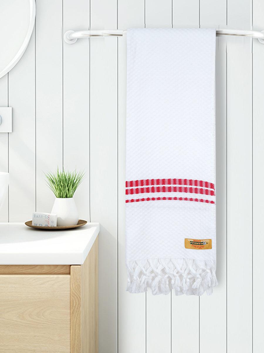 Chariot Towel -  Ramraj CottonCotton White Bath Towel Chariot-Length view