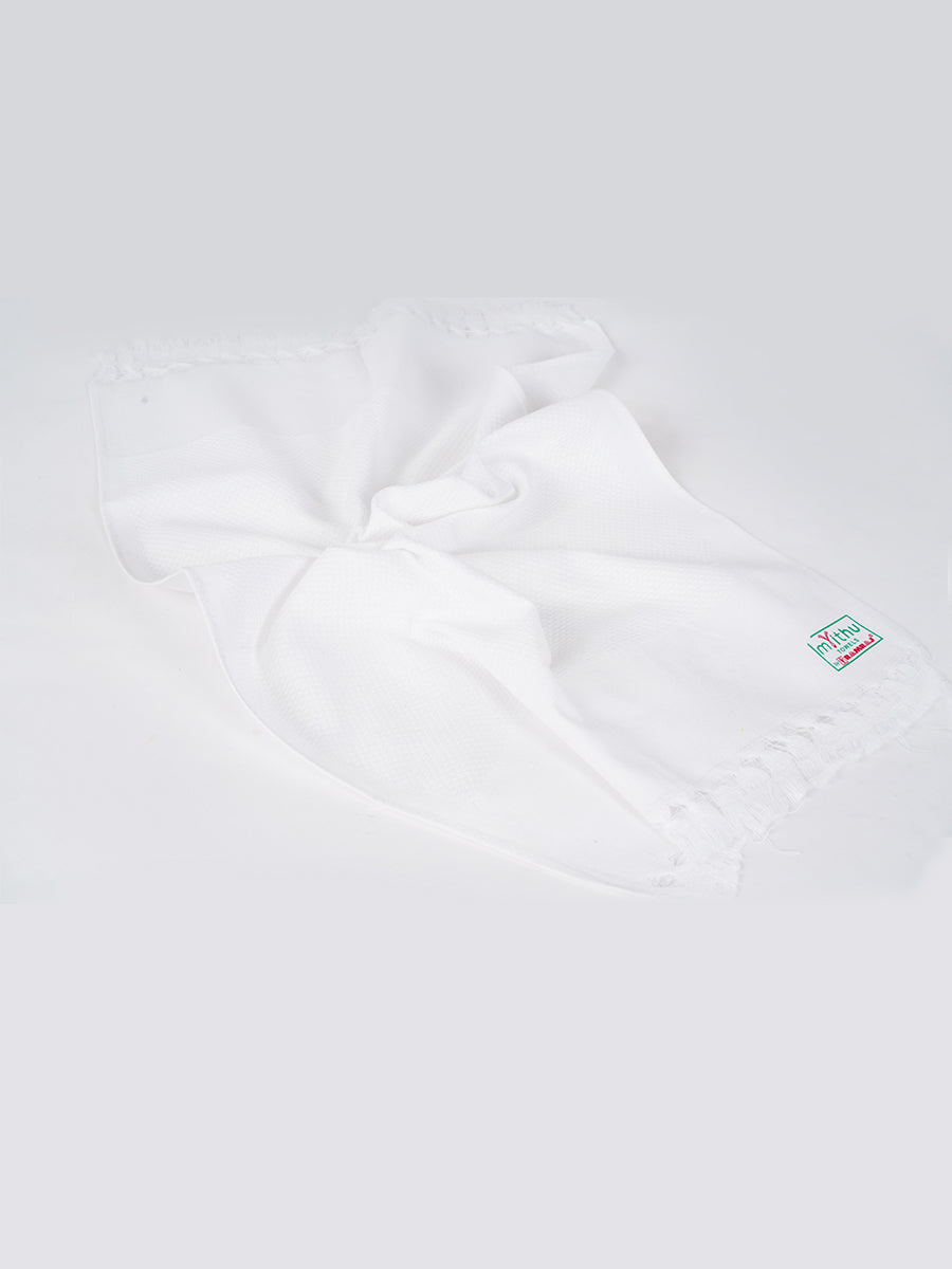 White Cotton Sweety Cool Bath Towel-Zoom view