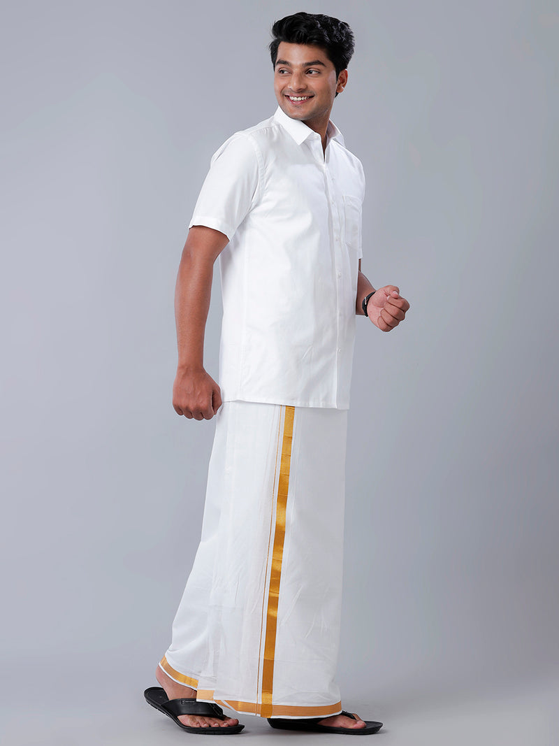 Mens Premium Pure Cotton White Shirt Half Sleeves Limited Edition 1