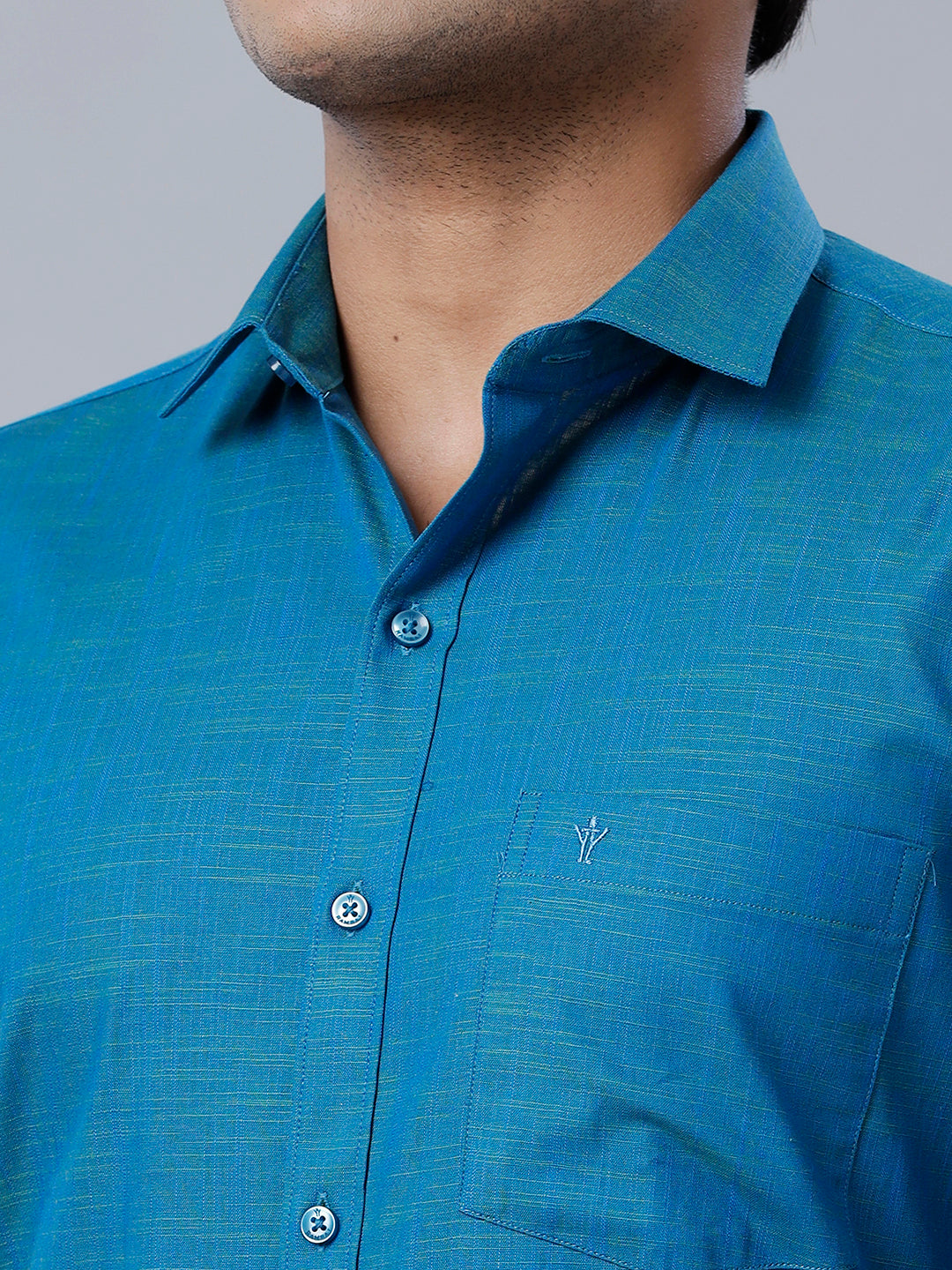 Mens Formal Shirt Full Sleeves Greenish Blue CL2 GT29-Zoom view
