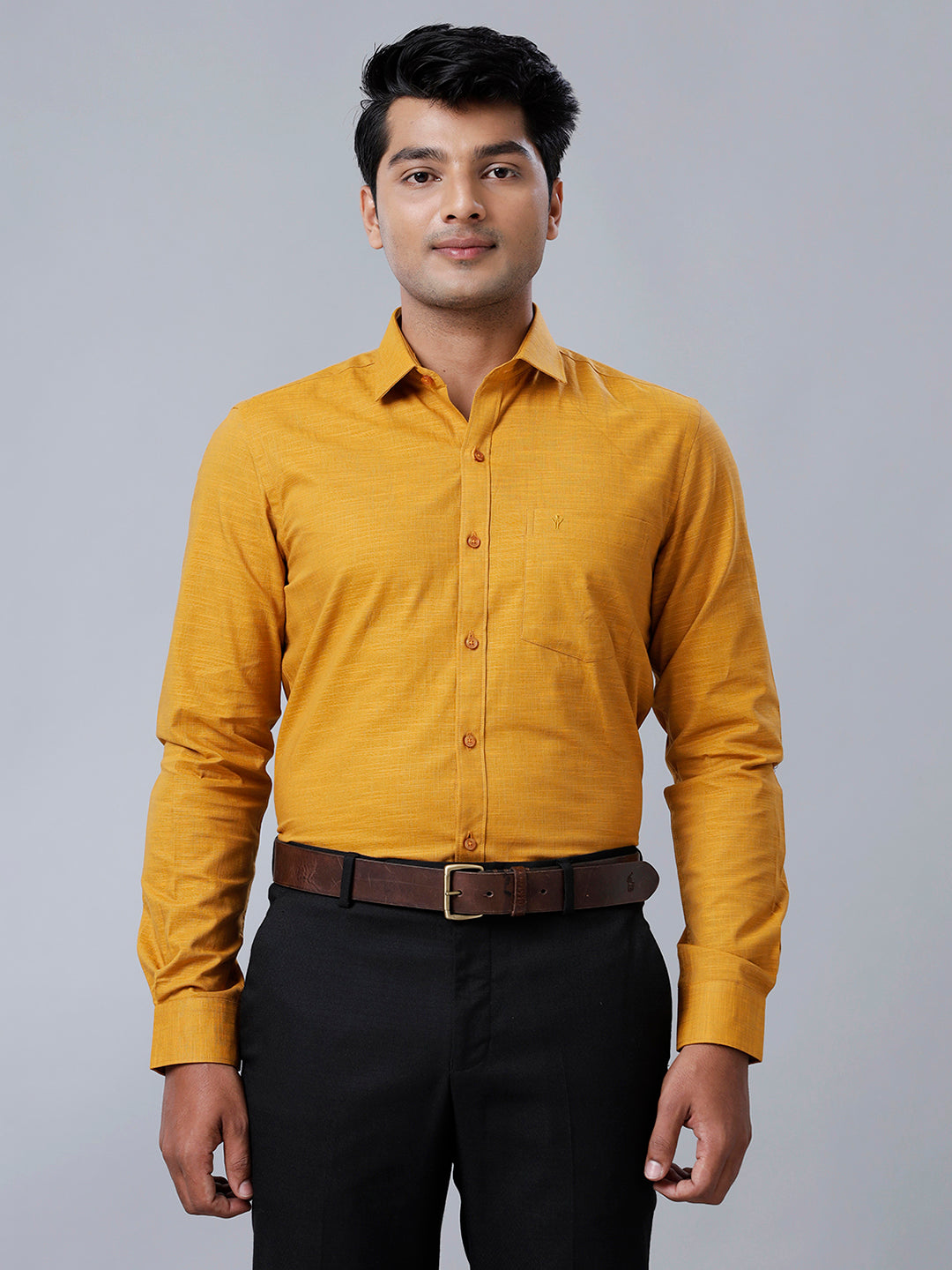 Mens Formal Shirt Yellowish Brown CL2 (GT32)
