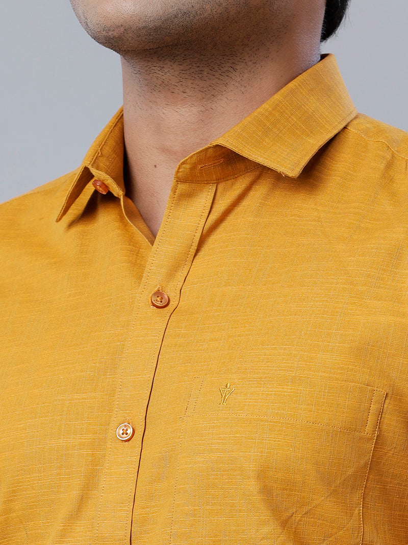 Mens Formal Shirt Full Sleeves Yellowish Brown CL2 GT32