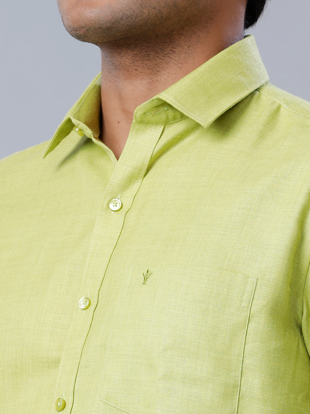 Mens Formal Shirt Full Sleeves Green T41 TQ2-Zoom view