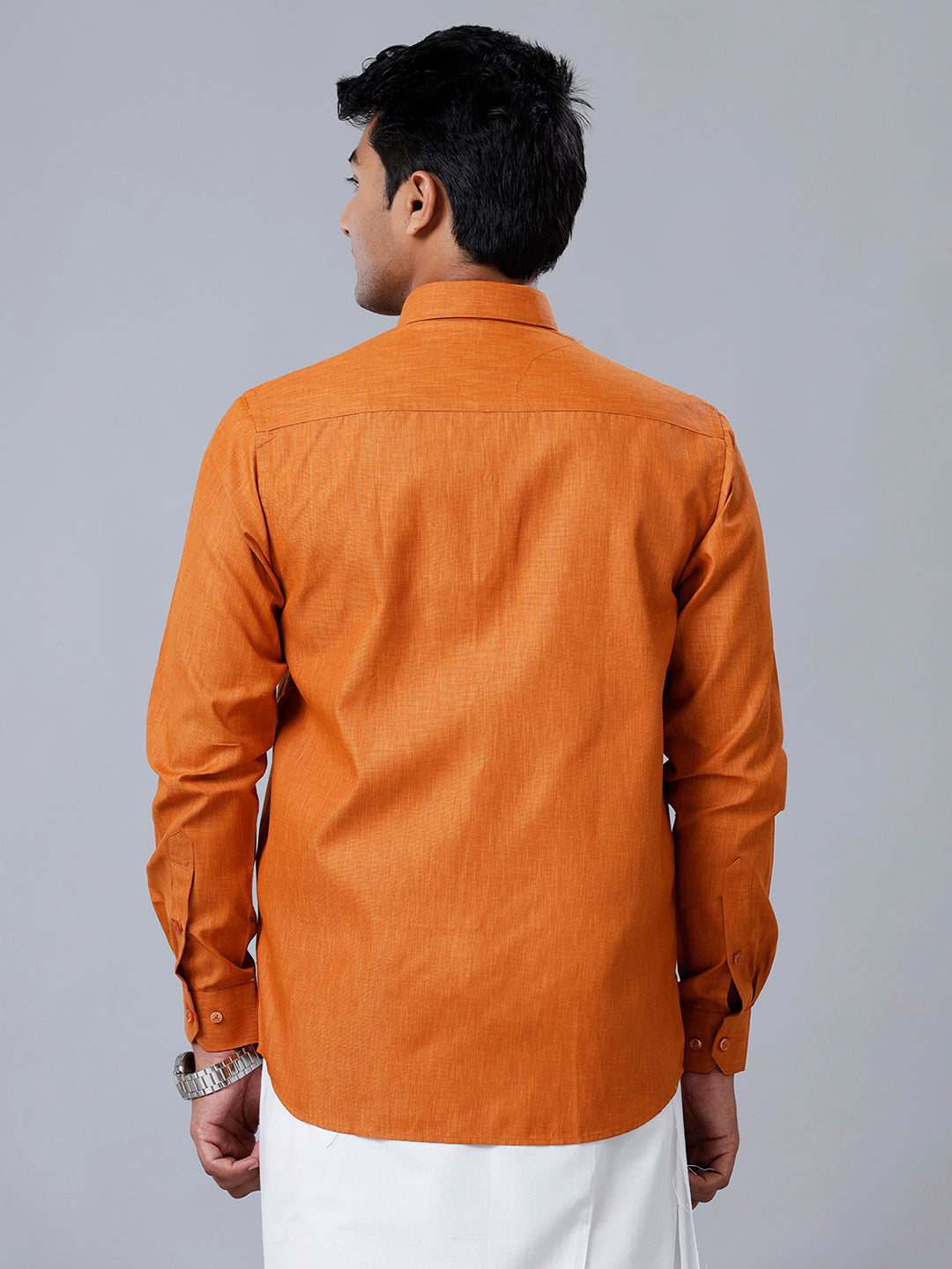 Mens Formal Shirt Full Sleeves Saffron T40 TP7-Back view