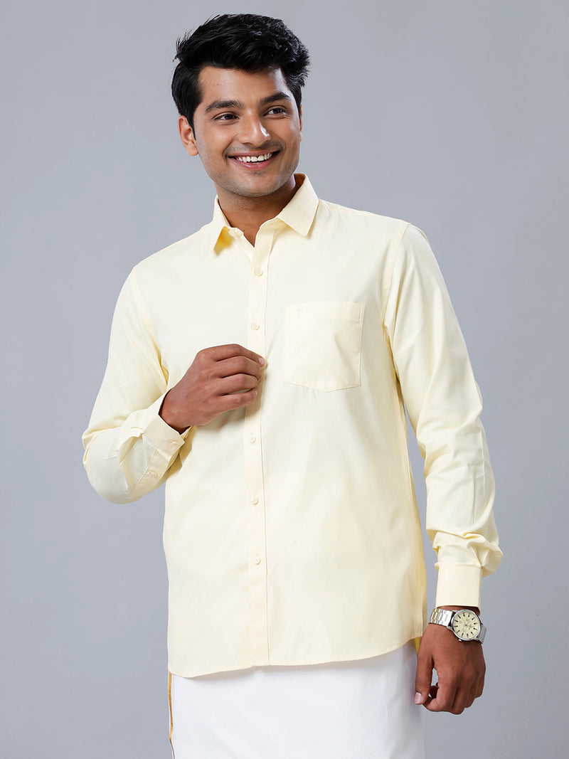 Mens Formal Shirt Full Sleeves Cream T40 TP5