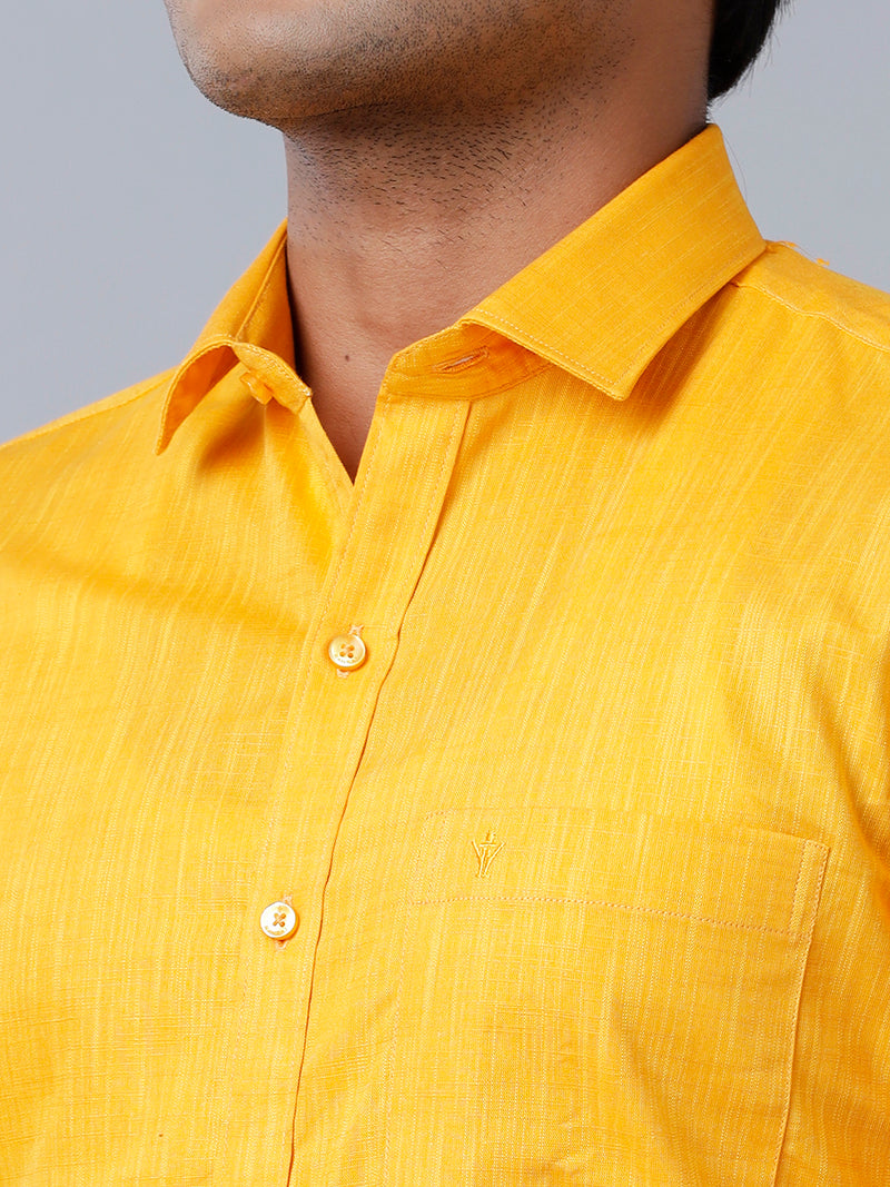 Mens Formal Shirt Half Sleeves Orange CL2 GT34