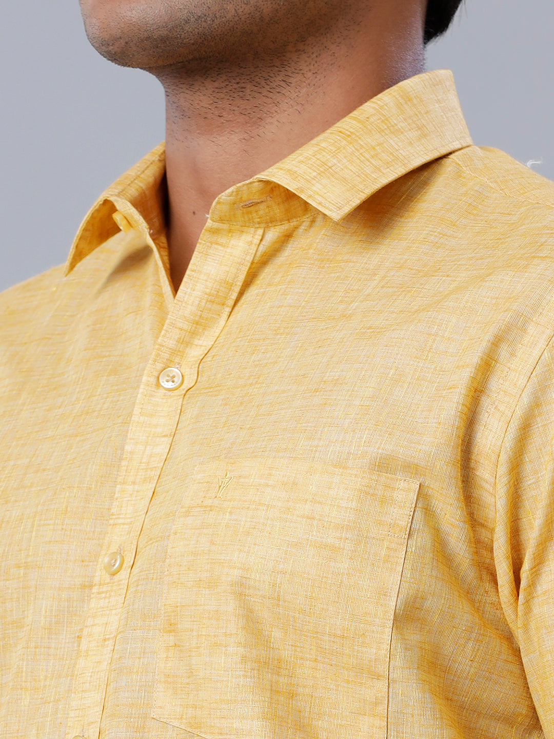 Mens Formal Shirt Half Sleeves Yellow T39 TO2-Zoom view