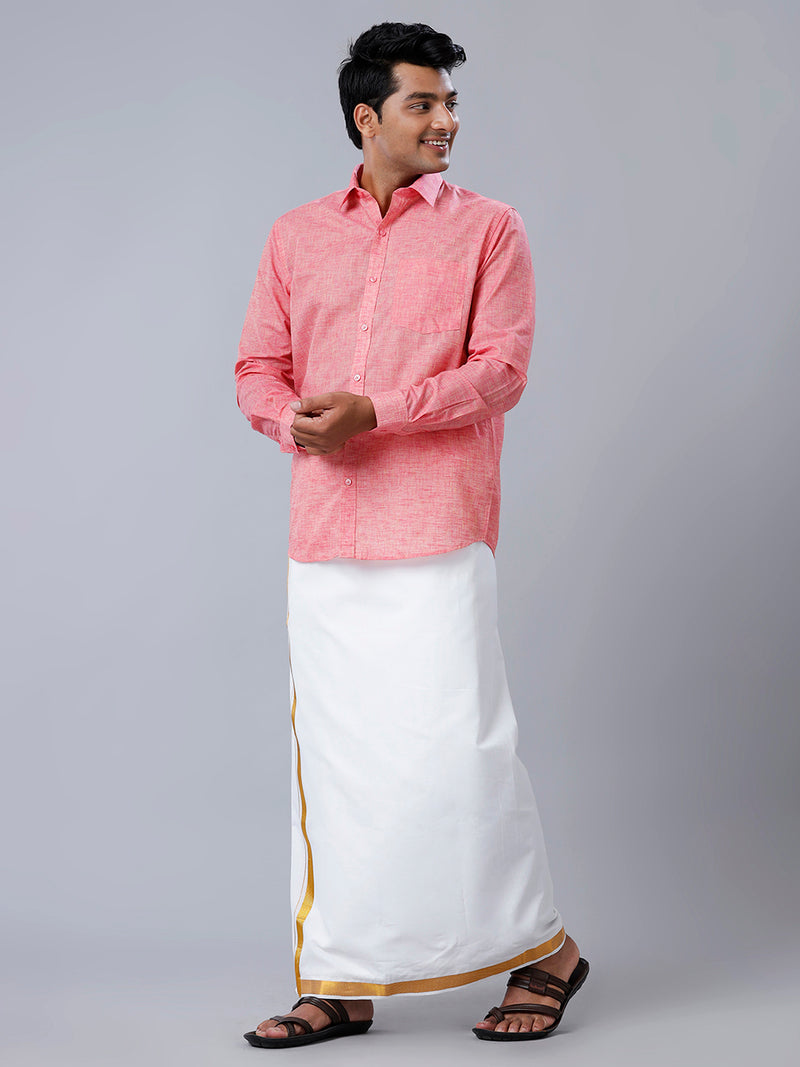 Mens Formal Shirt Full Sleeves Pink T39 TO1