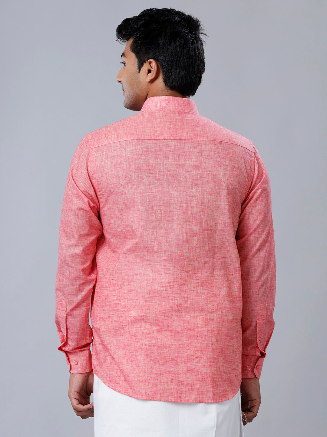 Mens Formal Shirt Full Sleeves Pink T39 TO1-Back view