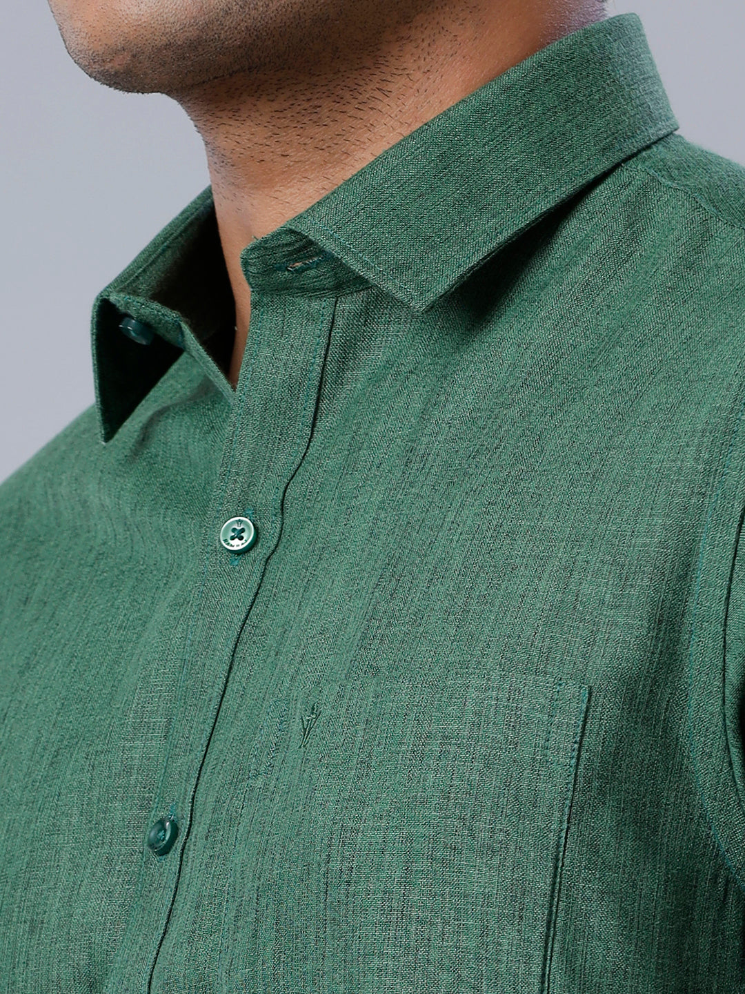 Mens Formal Shirt Full Sleeves Dark Green T26 TB9-Zoom view