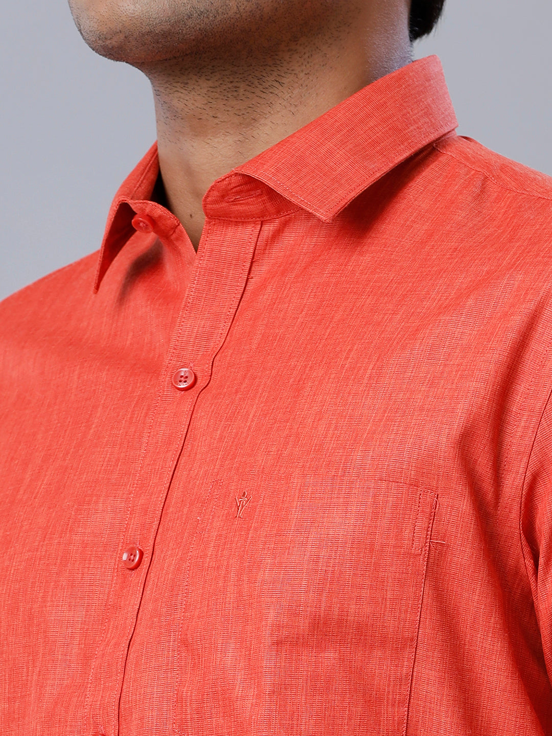 Mens Formal Shirt Half Sleeves Red T40 TP1-Zoom view