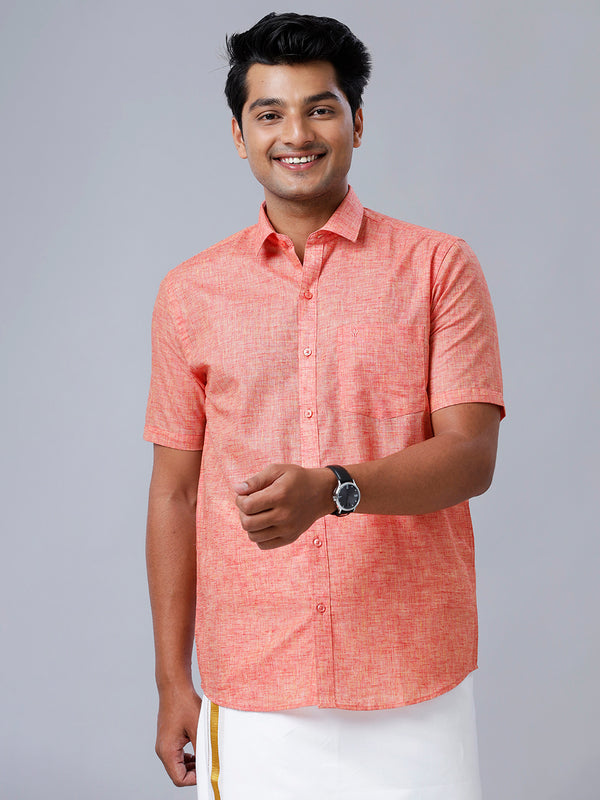 Mens Formal Shirt Half Sleeves Red T39 TO4