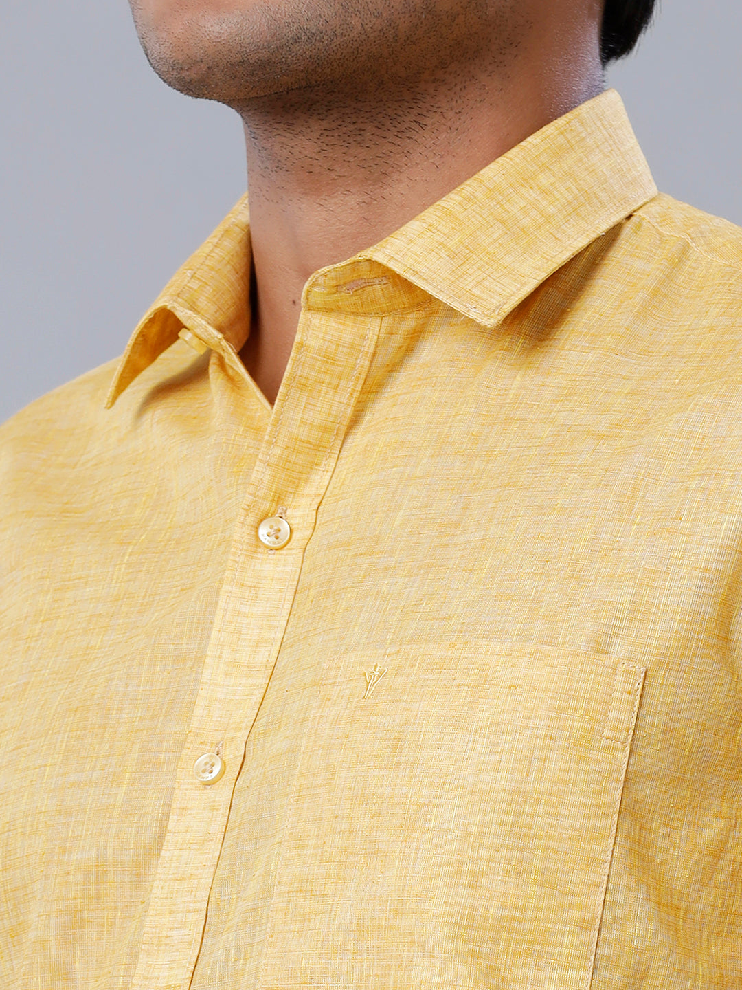 Mens Formal Shirt Full Sleeves Yellow T39 TO2-Zoom view