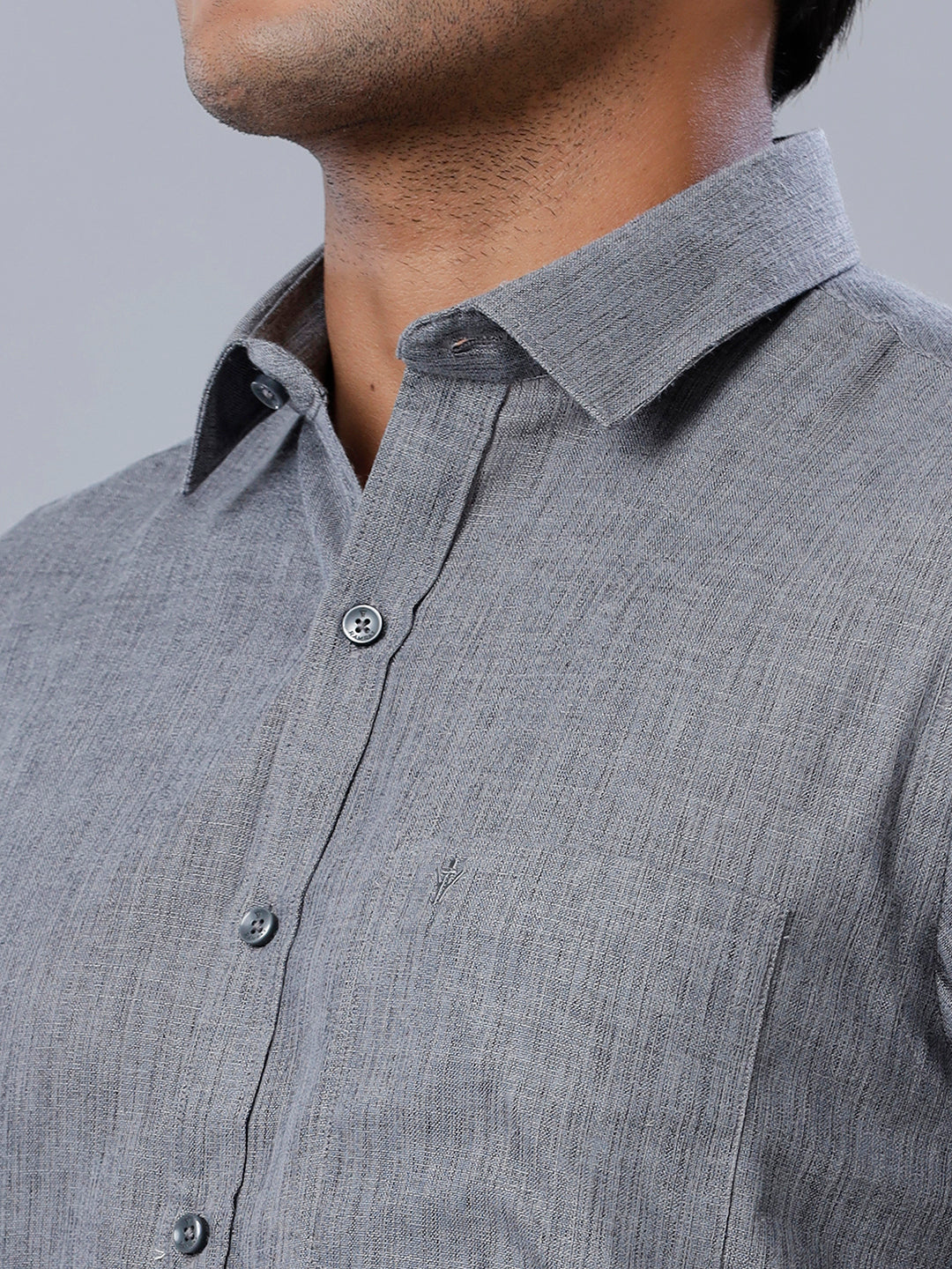 Mens Formal Shirt Full Sleeves Grey T26 TB7-Zoom view