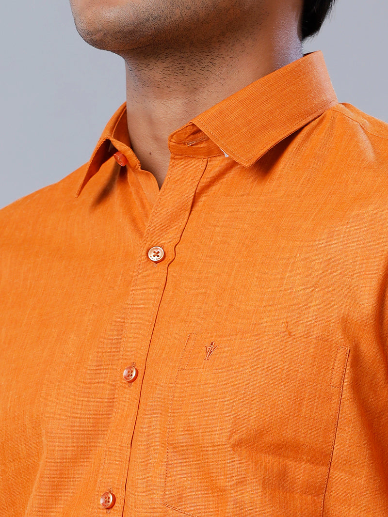 Mens Formal Shirt Half Sleeves Saffron T40 TP7
