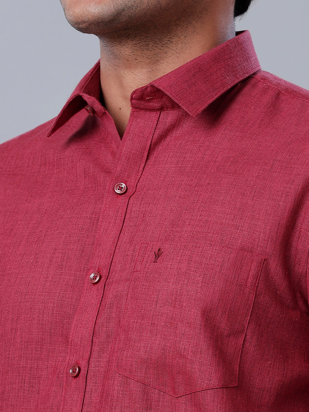 Mens Formal Shirt Half Sleeves Maroon T26 TB10-Zoom view