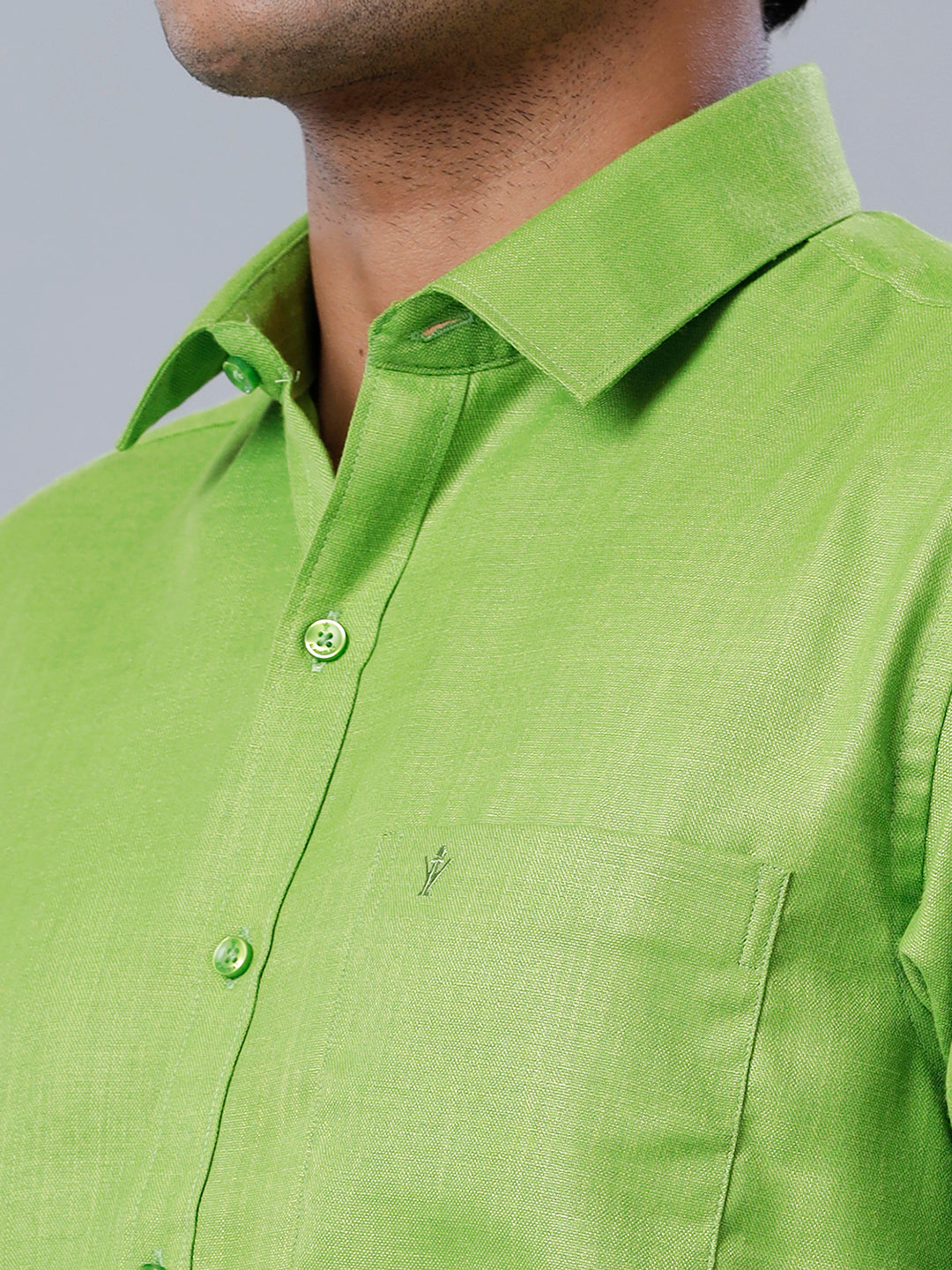 Mens Formal Shirt Full Sleeves Parrot Green T41 TQ8-Zoom view