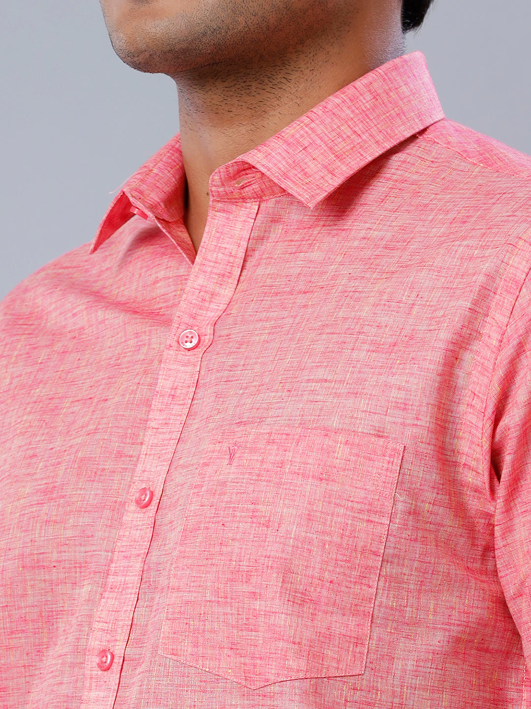 Mens Formal Shirt Half Sleeves Pink T39 TO1-Zoom view