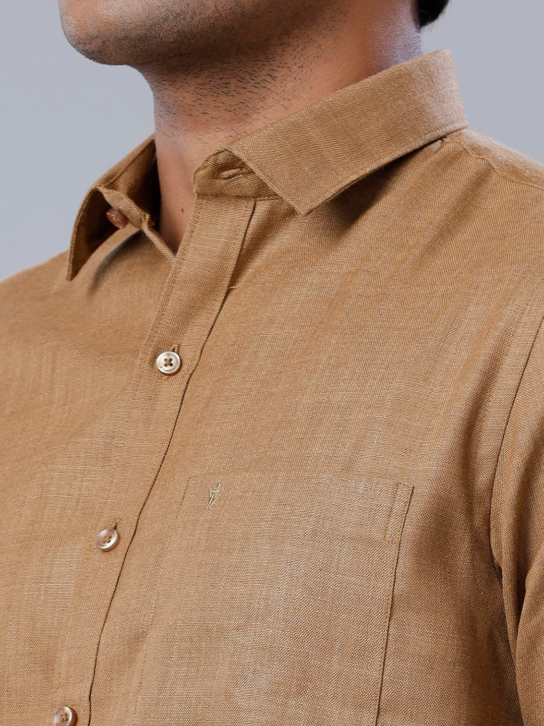 Mens Formal Shirt Full Sleeves Dark Brown T41 TQ6-Zoom view