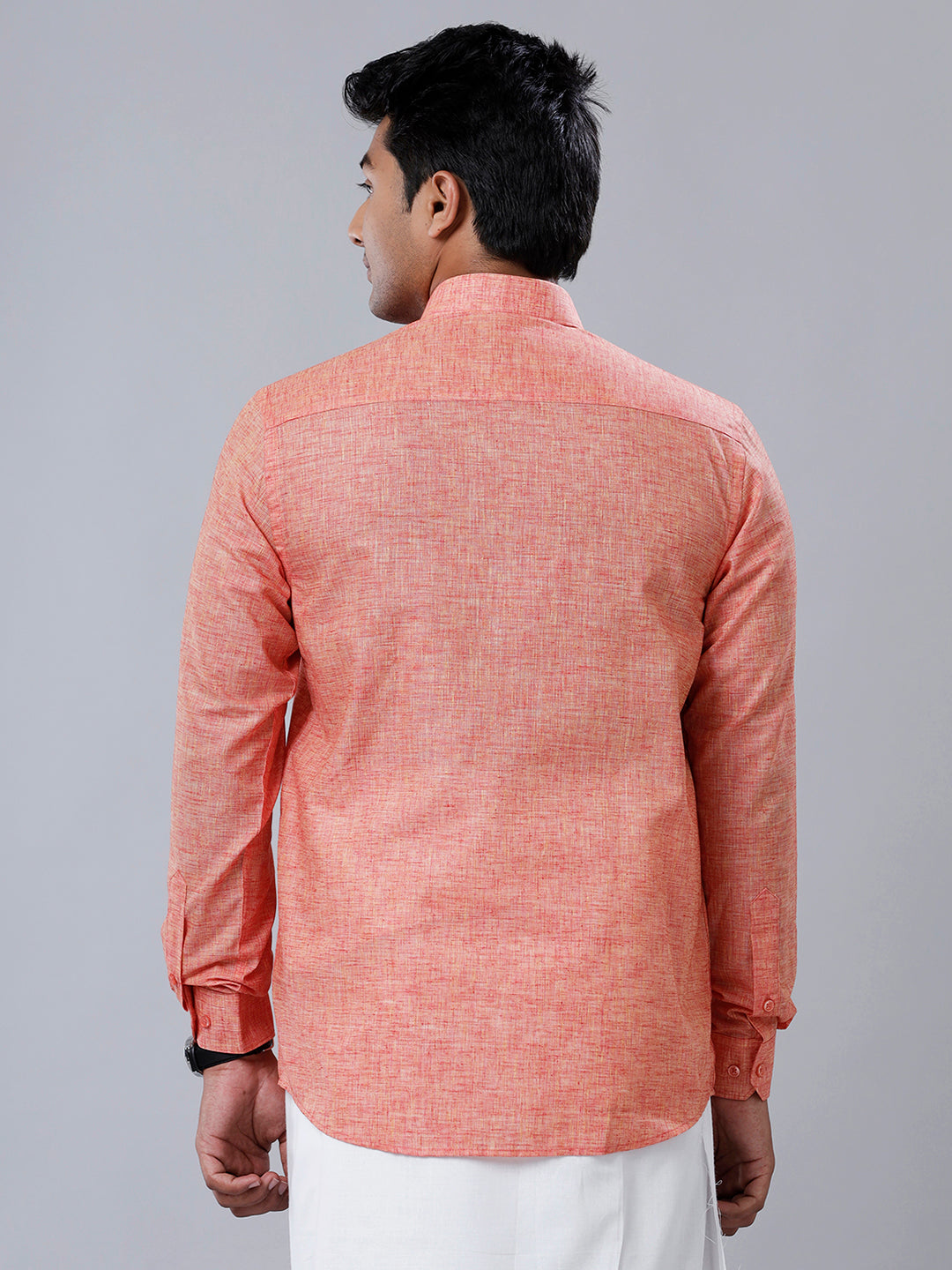 Mens Formal Shirt Full Sleeves Red T39 TO4-Back view