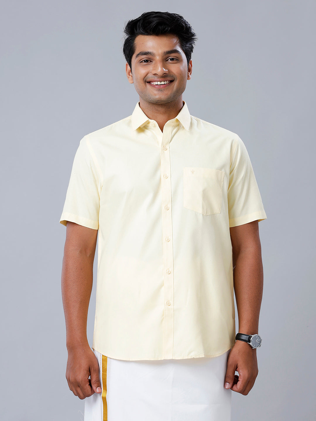 Mens Formal Shirt Half Sleeves Cream T40 TP5