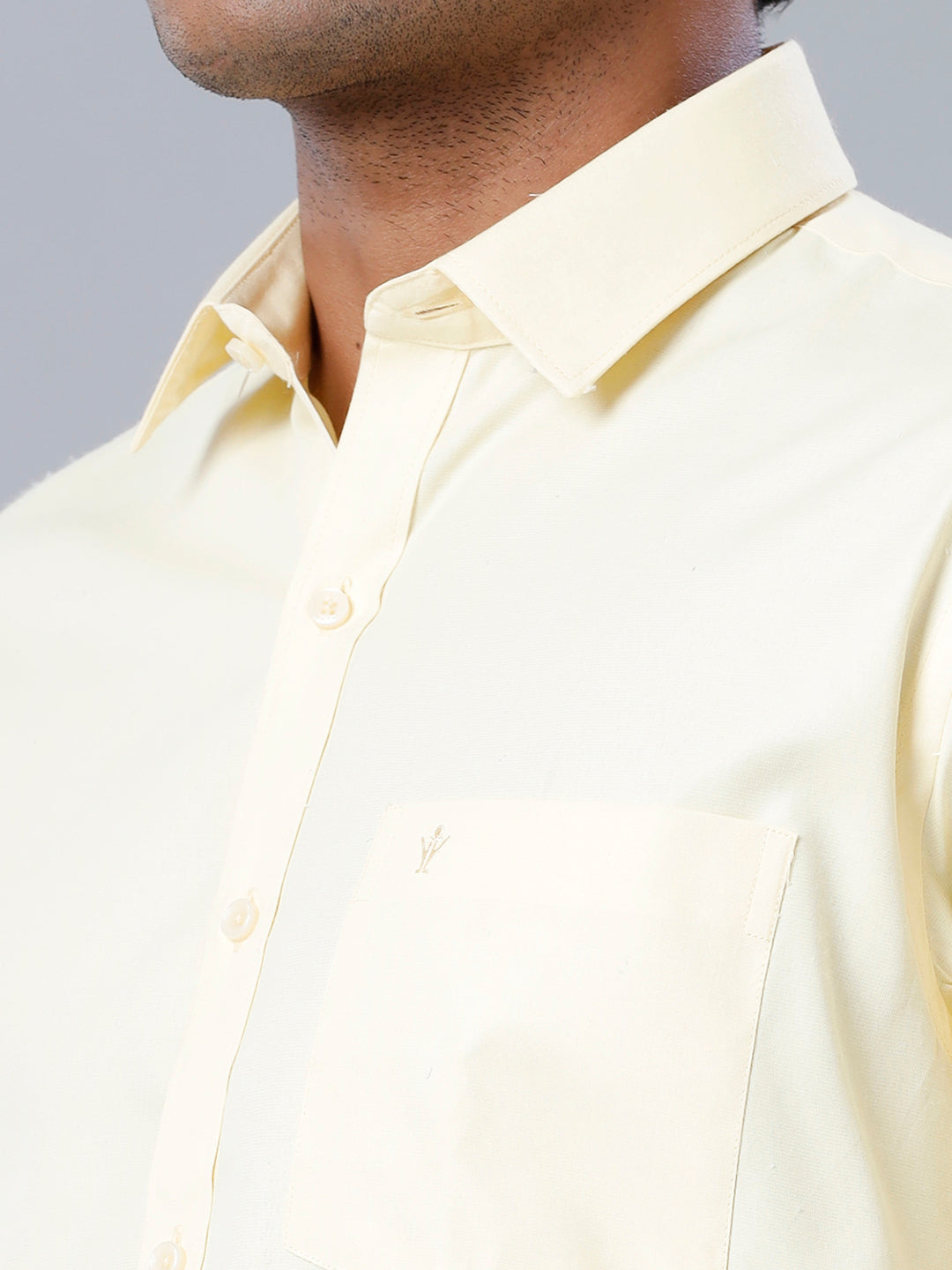 Mens Formal Shirt Half Sleeves Cream T40 TP5-Zoom view