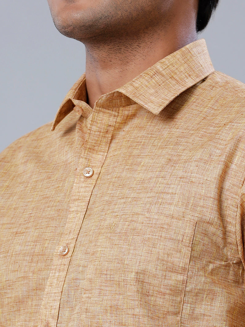 Mens Formal Shirt Full Sleeves Brown T39 TO6