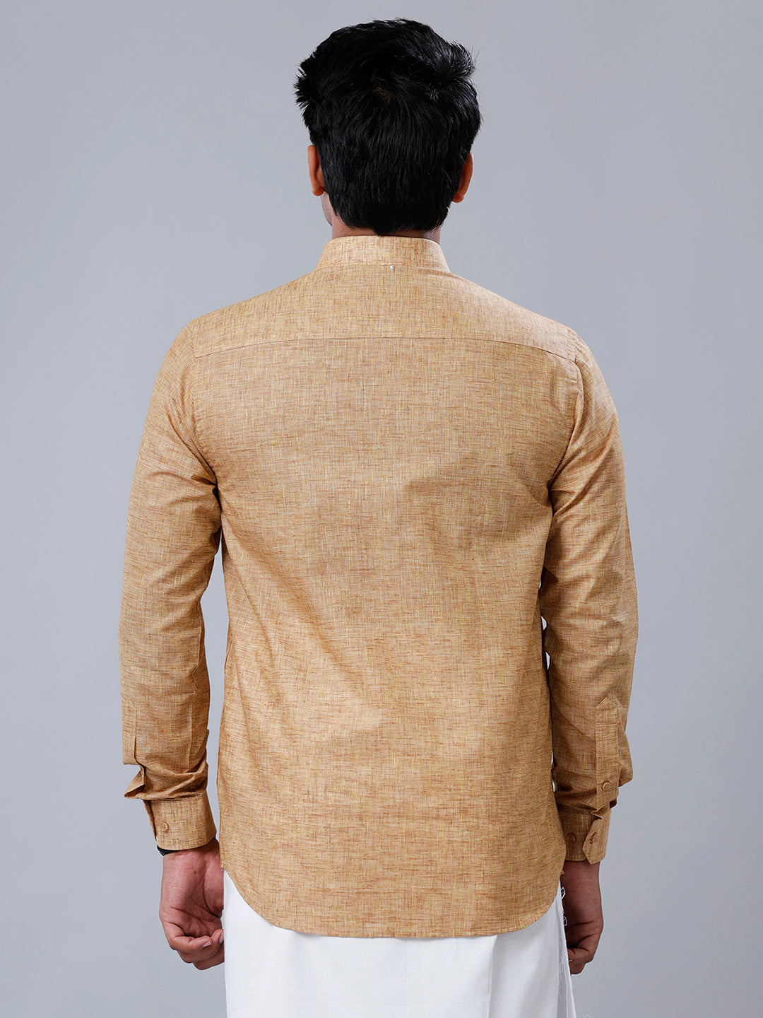 Mens Formal Shirt Full Sleeves Brown T39 TO6-Back view