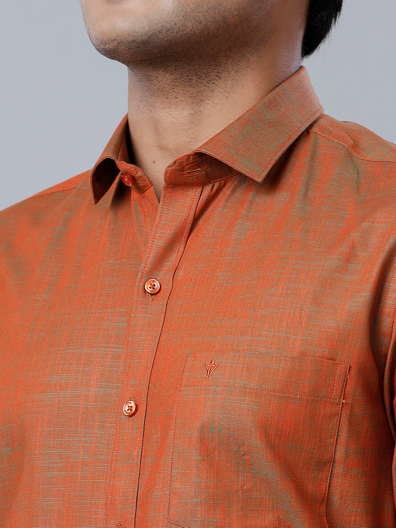 Mens Formal Shirt Full Sleeves Reddish Brown CL2 GT30