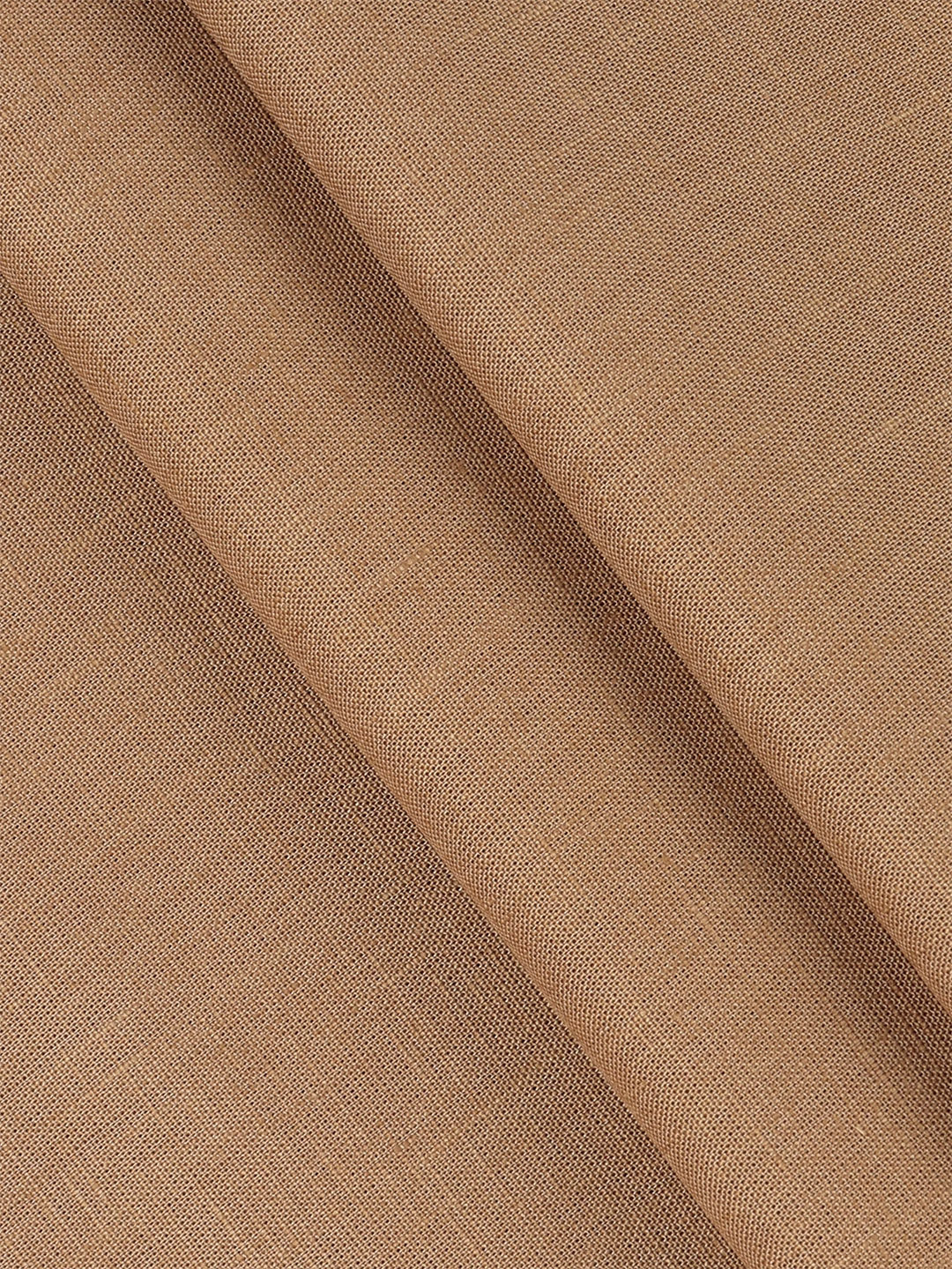Cotton Blend Plain Shirt Fabric Brown Sun Shine