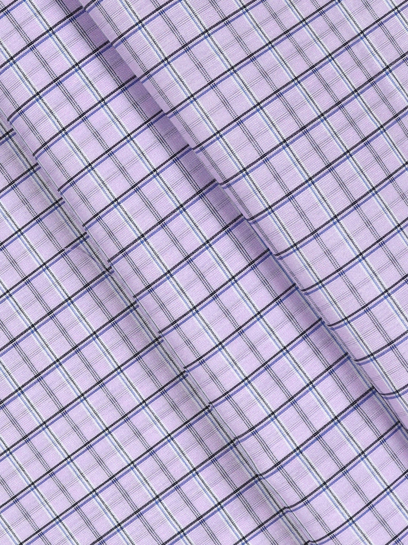 Cotton Light Purple Colour Checked Shirt Fabric Candy Colour