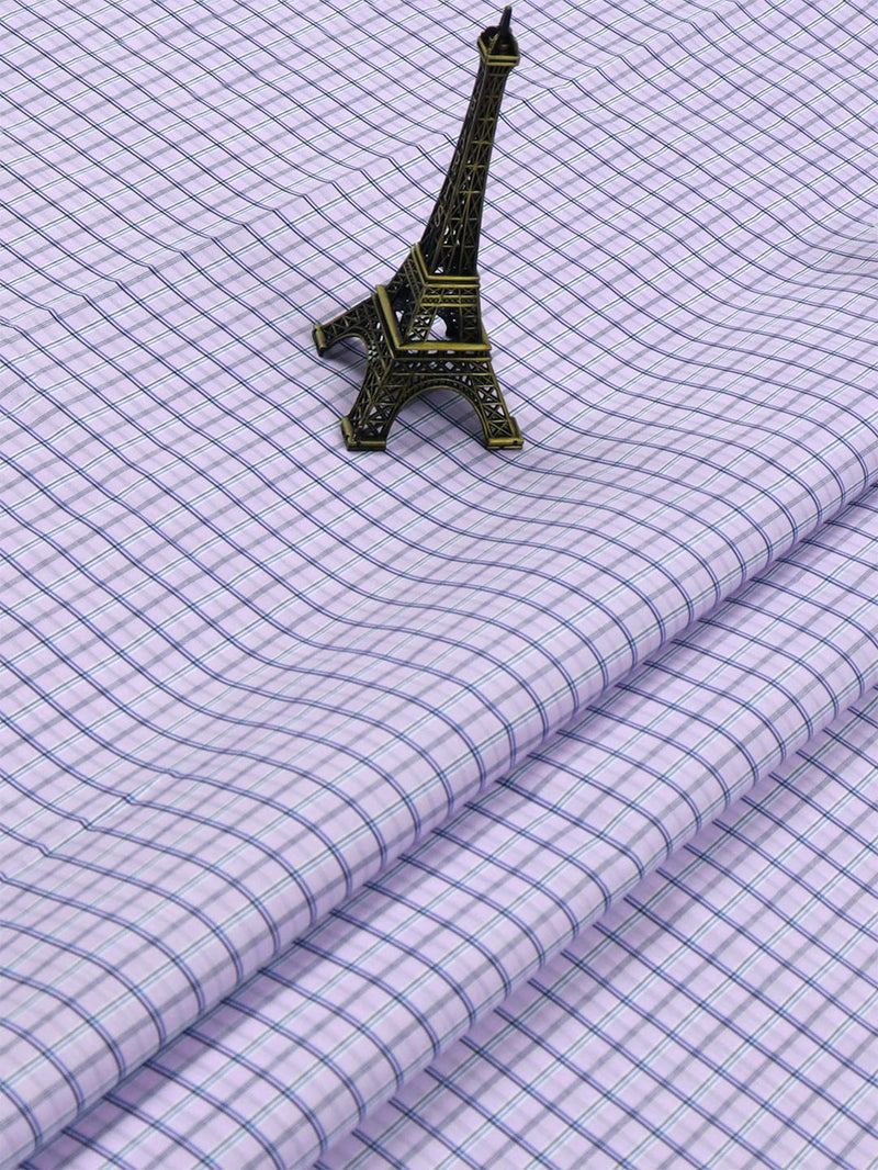 Cotton Light Purple Colour Checked Shirt Fabric Candy Colour