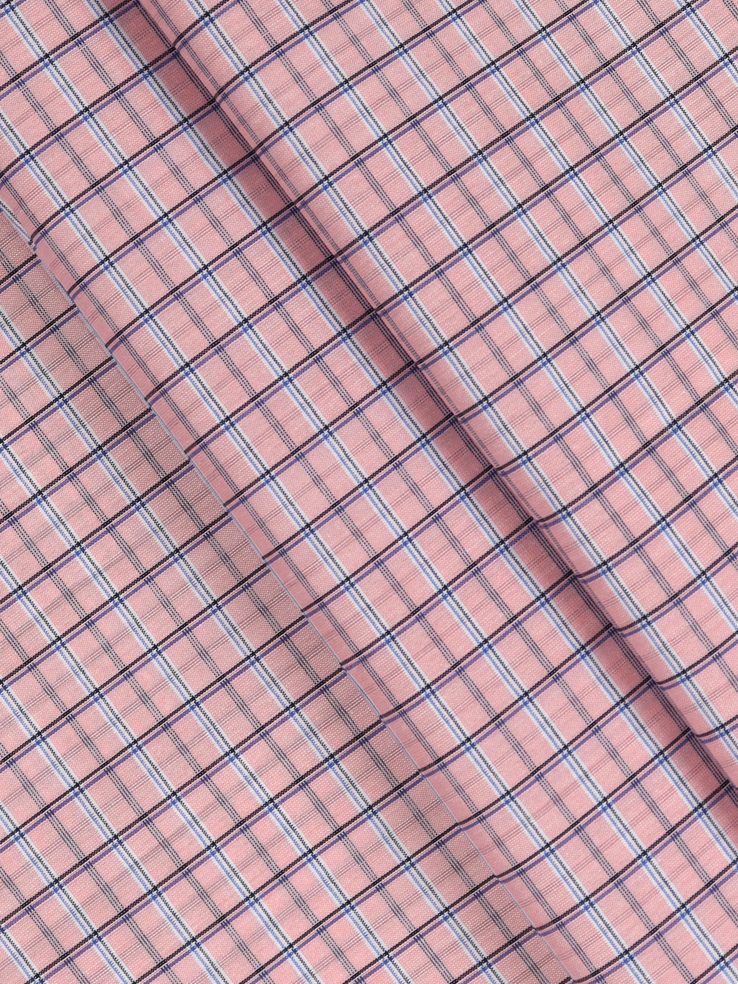 Cotton Pink Colour Checked Shirt Fabric Candy Colour-Pattern view
