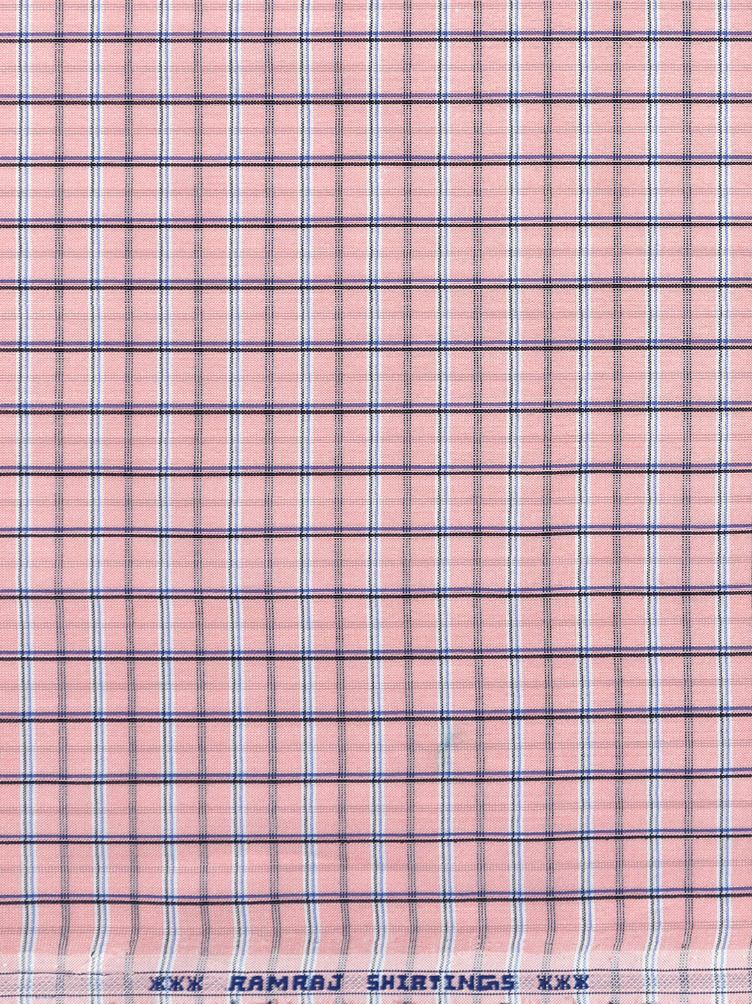 Cotton Pink Colour Checked Shirt Fabric Candy Colour-Zoom view