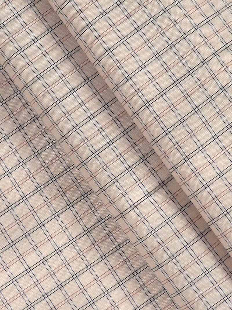 Cotton Light Sandal Colour Checked Shirt Fabric Candy Colour