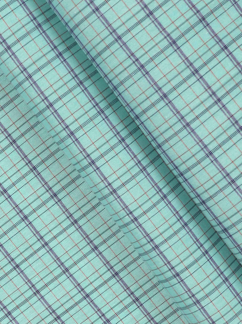 Cotton Blue Colour Checked Shirt Fabric Candy Colour