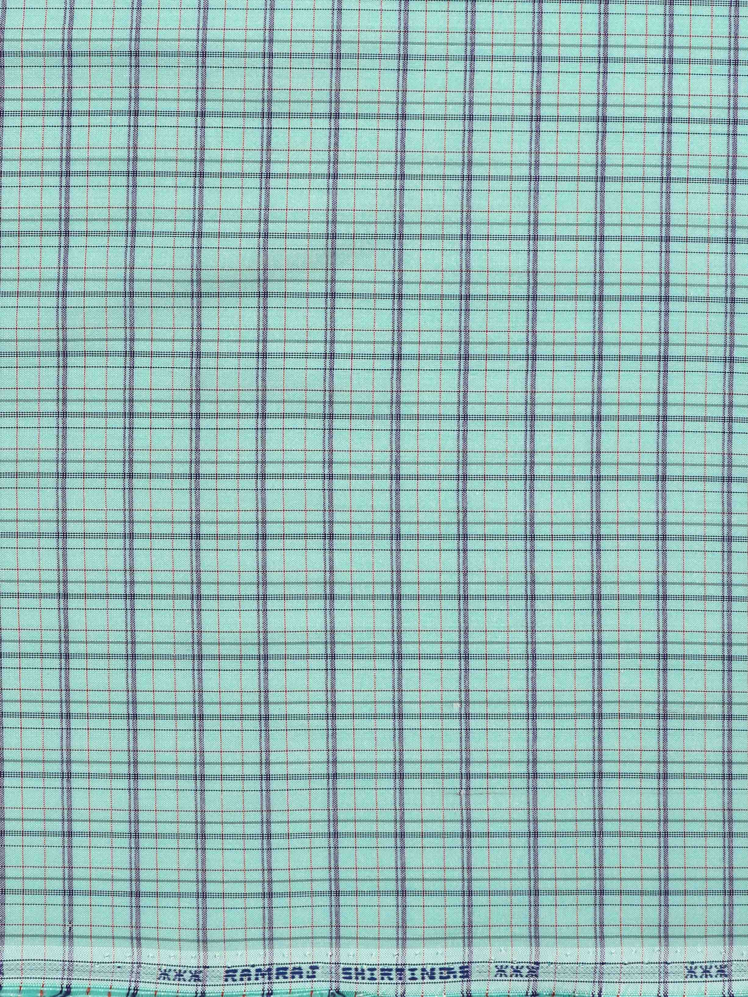 Cotton Blue Colour Checked Shirt Fabric Candy Colour-Zoom alternative view