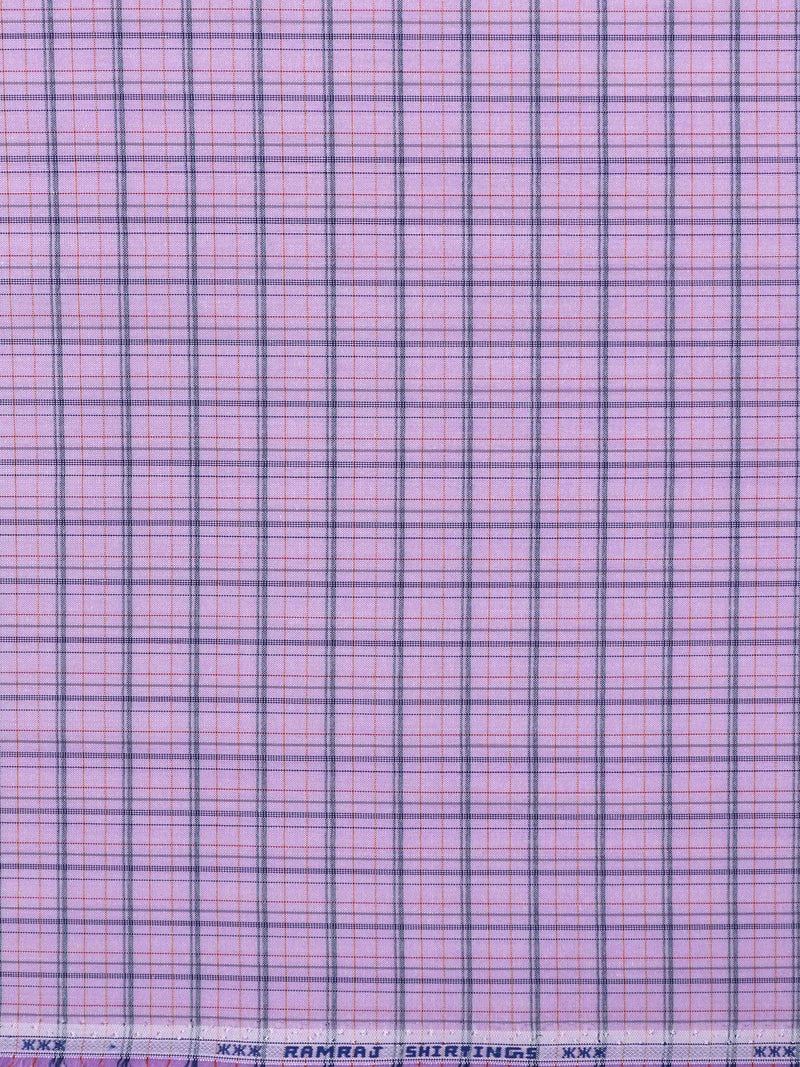 Cotton Dark Purple Colour Checked Shirt Fabric Candy Colour