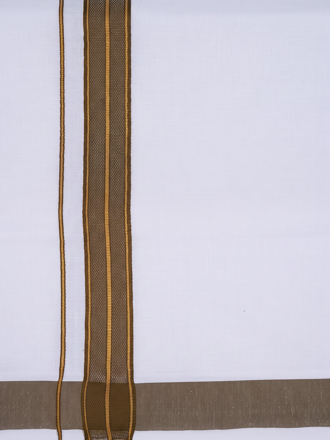 Single Layer 100% Cotton White Dhoti With Colour Jari Border YGF06