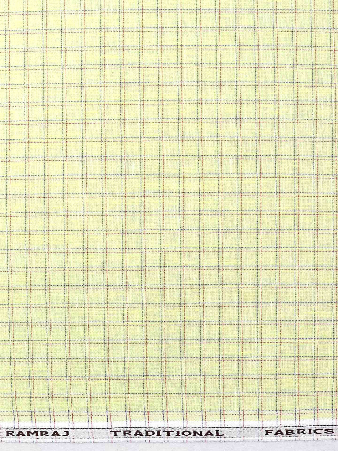Cotton Colour Checked Shirt Fabric Yellow Elight Gold-Zoom view