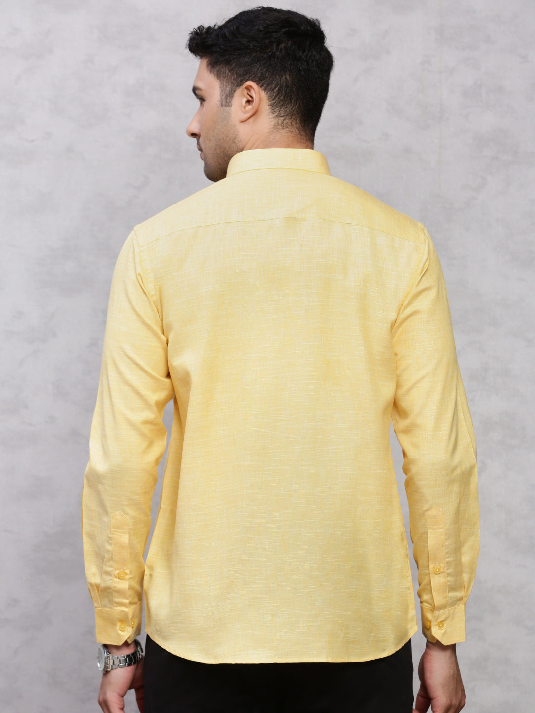 Men Cotton Rich Shirt Golden Yellow T12 CK6