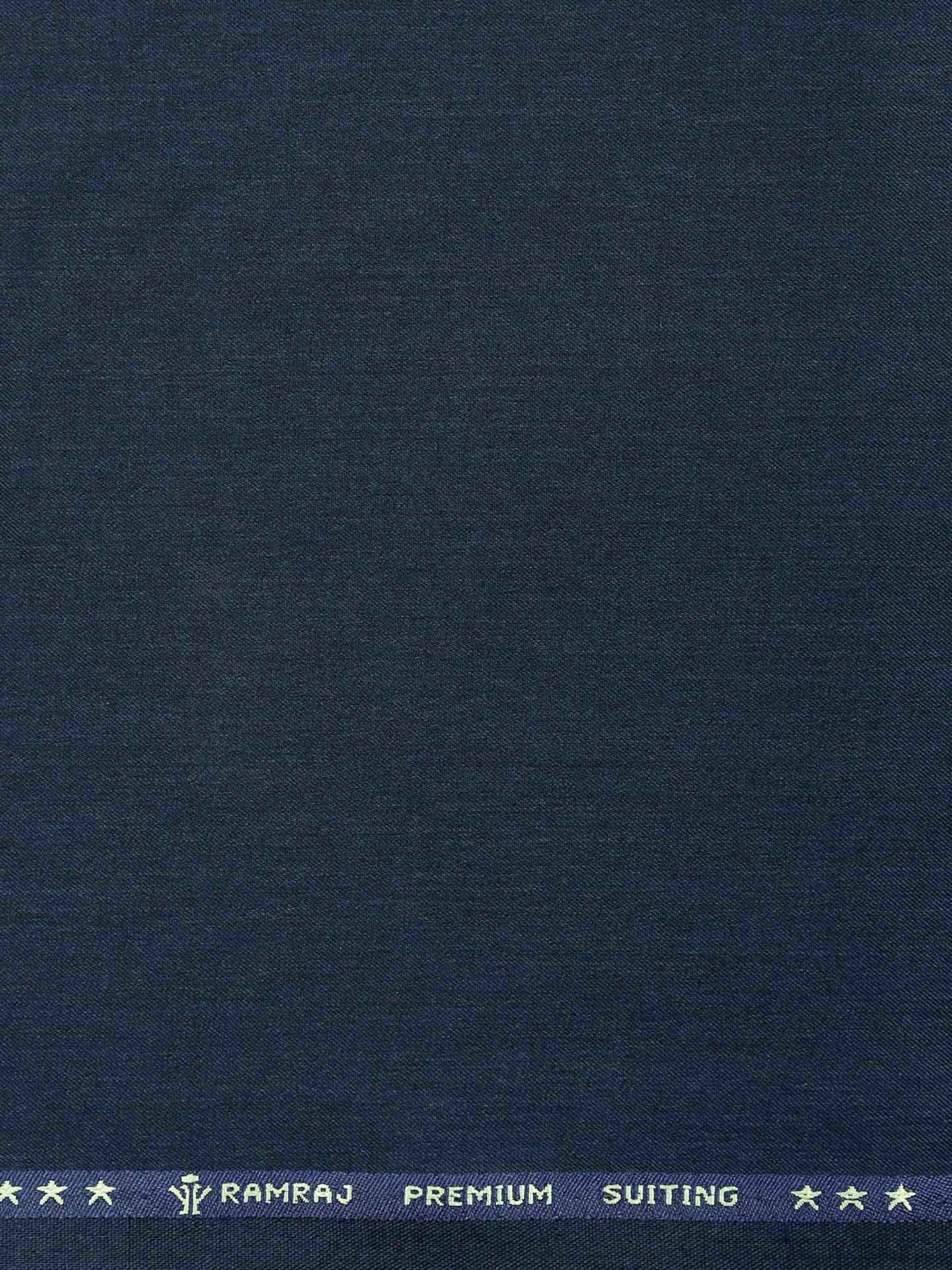 Men Poly Viscose Blend Plain Pant Fabric Blue Golden Days