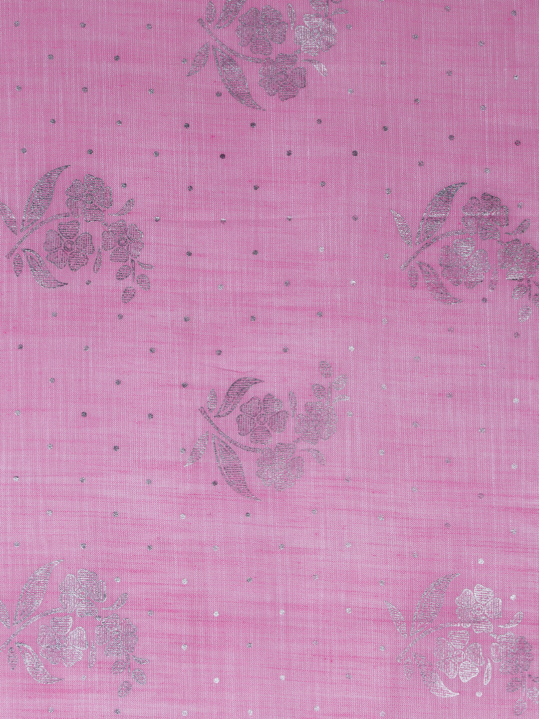 Womens Semi Linen Pink Saree SL91