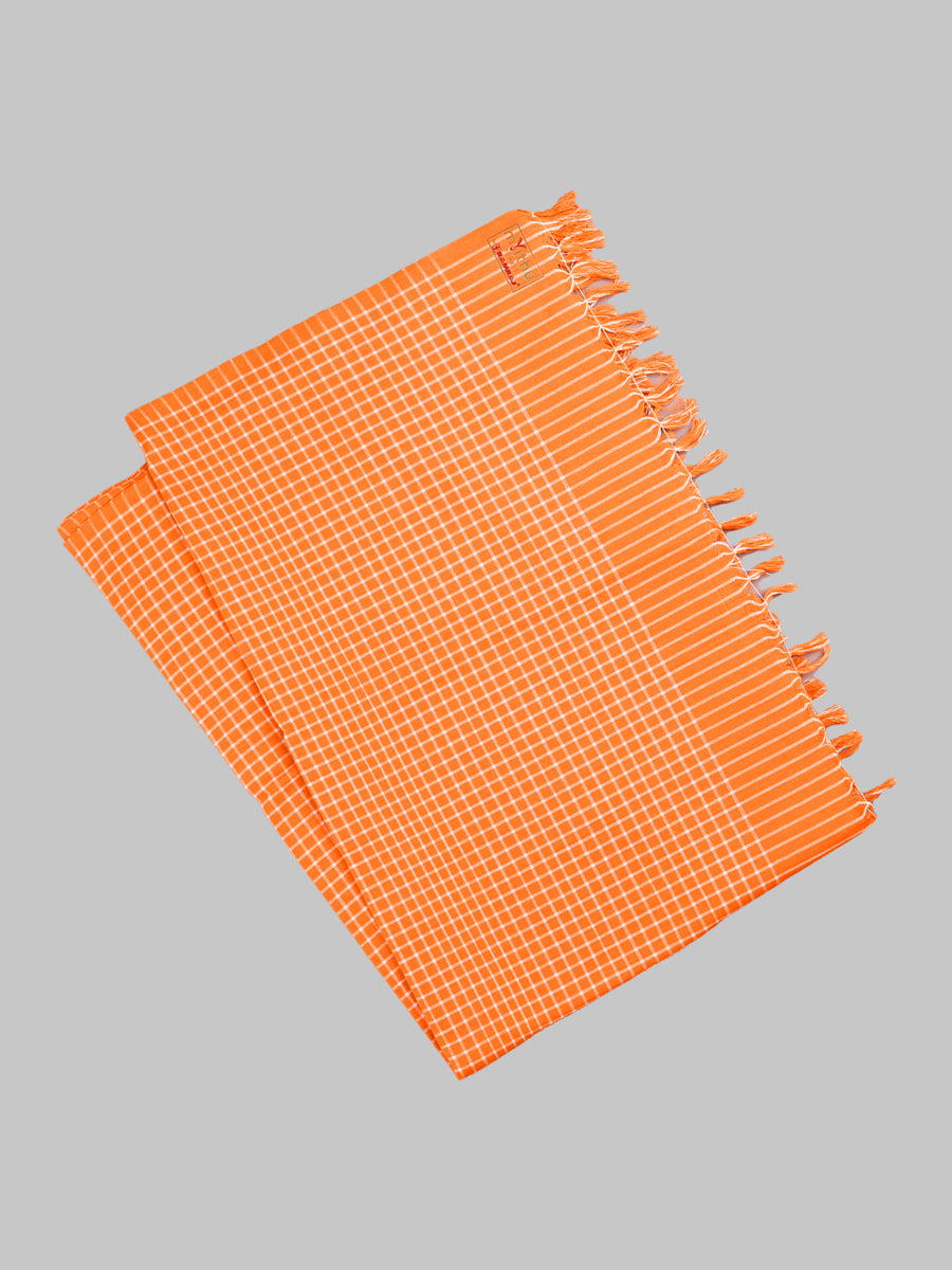 Hero Checked Bath Towel Colour (2 PCs Pack)-Orange